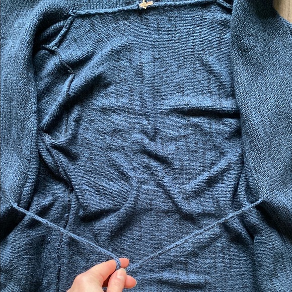 Free People Knit Blue Hooded Cardigan - Picture 4 of 12